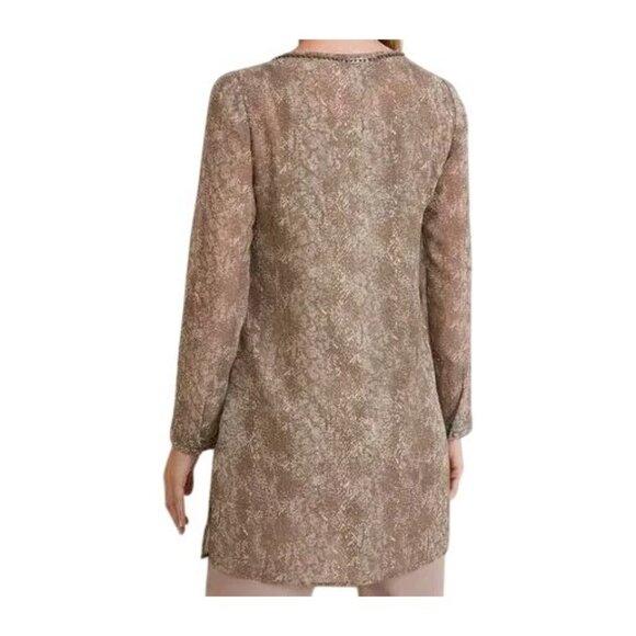 Chicos 3 Womens Size 16 18 XL Snake Print Tunic Tank Top Set Mountain Stone NEW - Picture 2 of 6